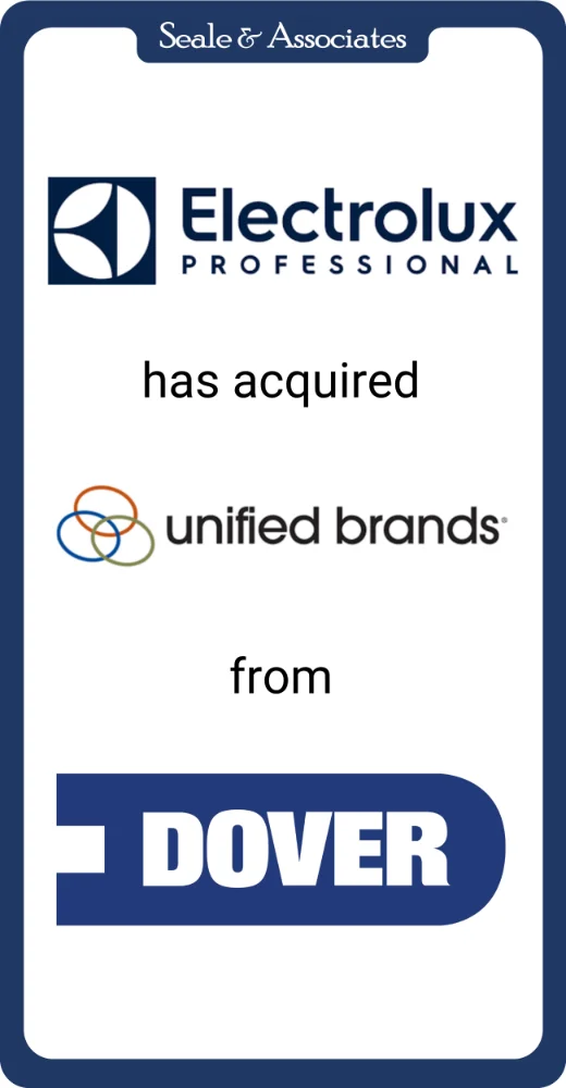 Electrolux Professional has acquired unified brands from Dover