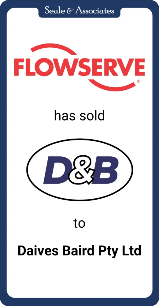 Flowserve has sold Davies & Baird to Davies Baird Pty Ltd