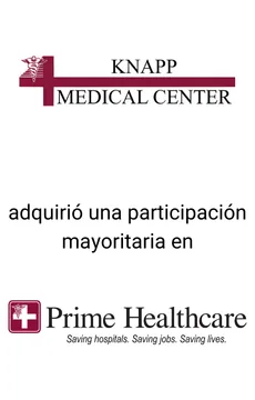 Seale Advised Knapp Medical on their Sale to Prime Healthcare Services Foundation — tombstone